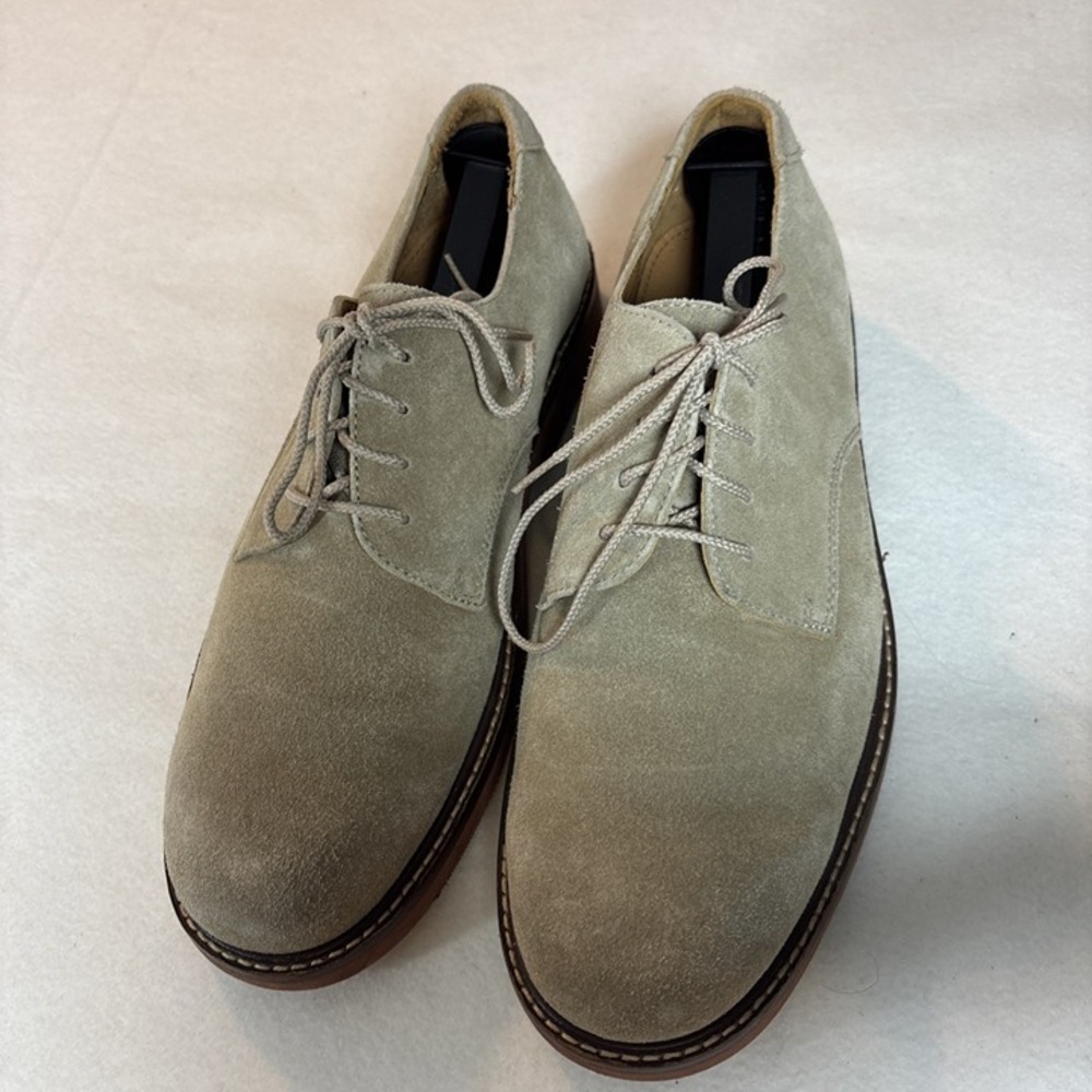 Jos a bank Mens Suede Derby Shoes Lace Up Casual Dress Tan Oxfords Size Unknown